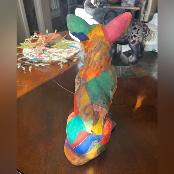Dog Statue Art Deco Multi Color Bull Terrier - Picture 4 of 6